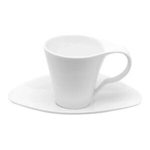 NEW - Red Vanilla Vanilla Fare Coffee Teacup & Saucer (6) - 7 Oz